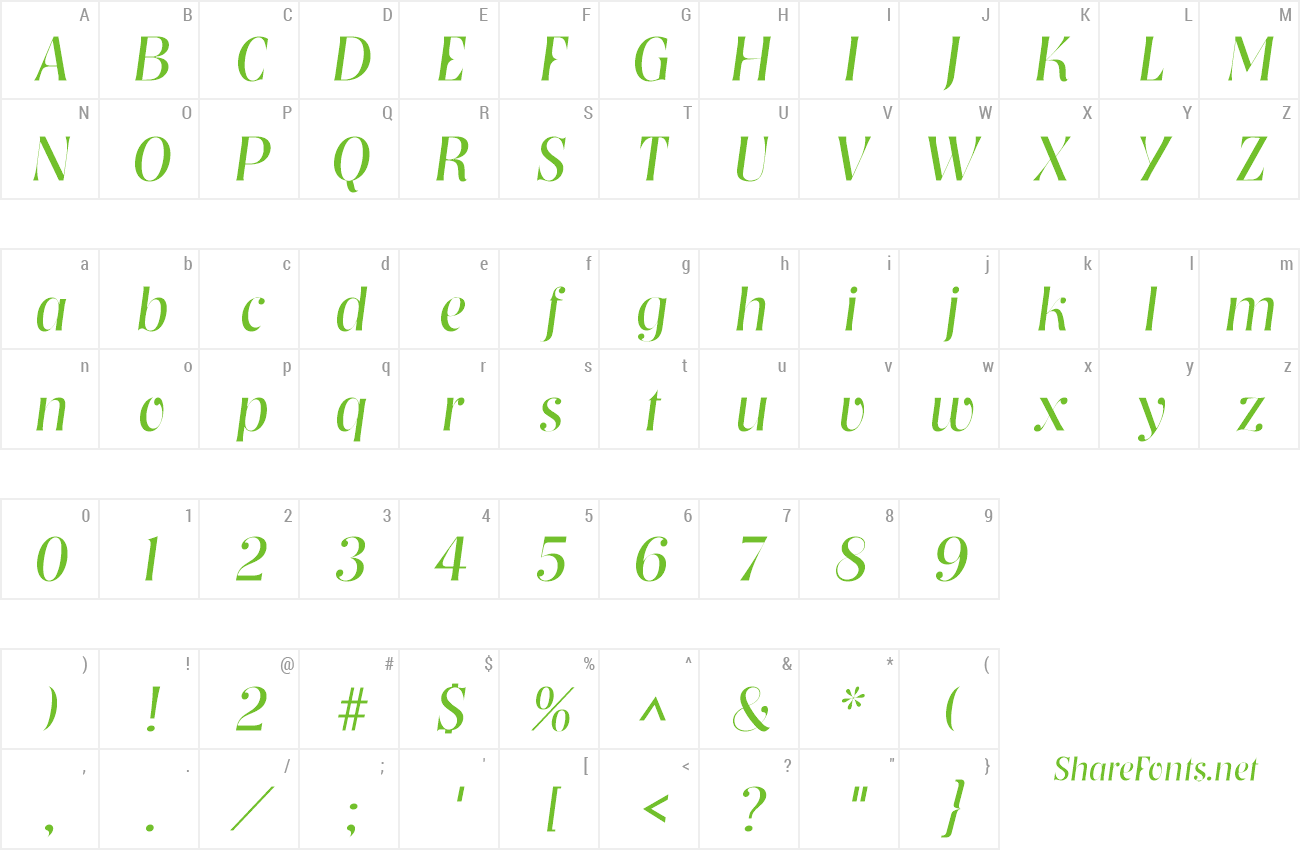 Font NashvilleLH preview